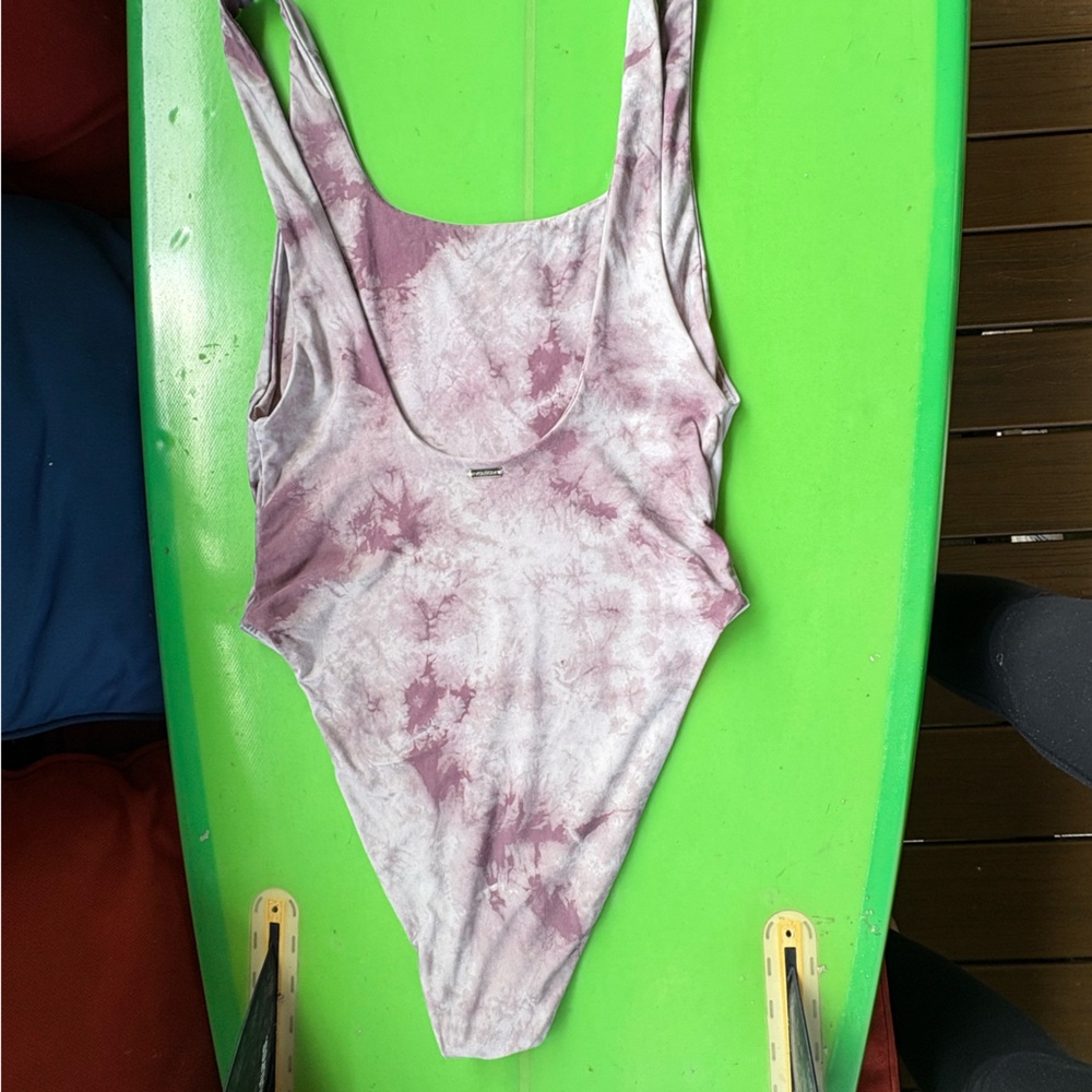 Volcom Pink and White Tie-Dye Top